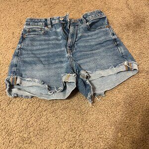 American Eagle Medium Wash Denim Cutoff Shorts